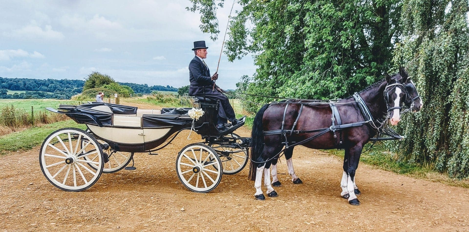 The Landau carriage on a private hire ride through the Belvoir estate